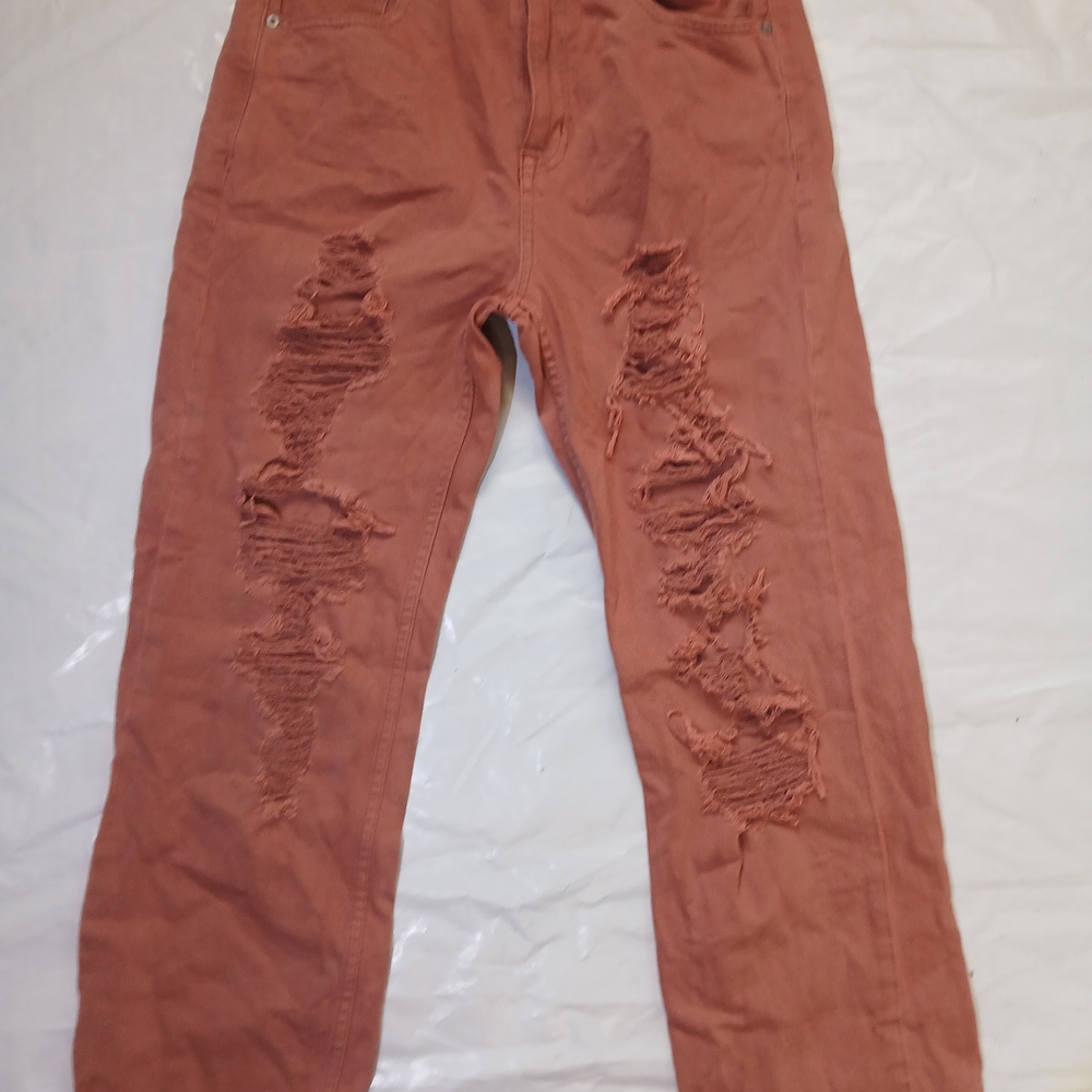 Aeropostale 90’s Distressed Baggy Jeans – Orange – Size 8